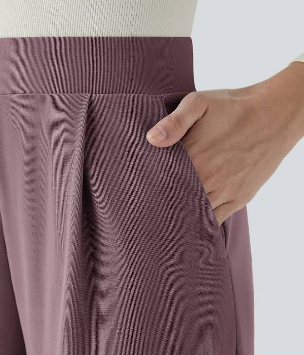 Halara Pantaloni: Figurformende Stoffhose aus Micro-Waffel-Stoff – Nuovo e nell'imballaggio originale da Root D4 venduto da DMA02 1