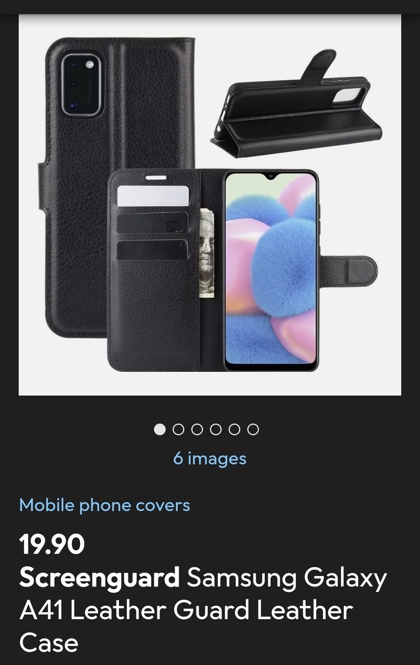 Cover & Protezioni schermo: Samsung Galaxy A41 Case - Black Leather Wallet Cover – Nuovo e nell'imballaggio originale da Oberentfelden venduto da Ferrri1 3