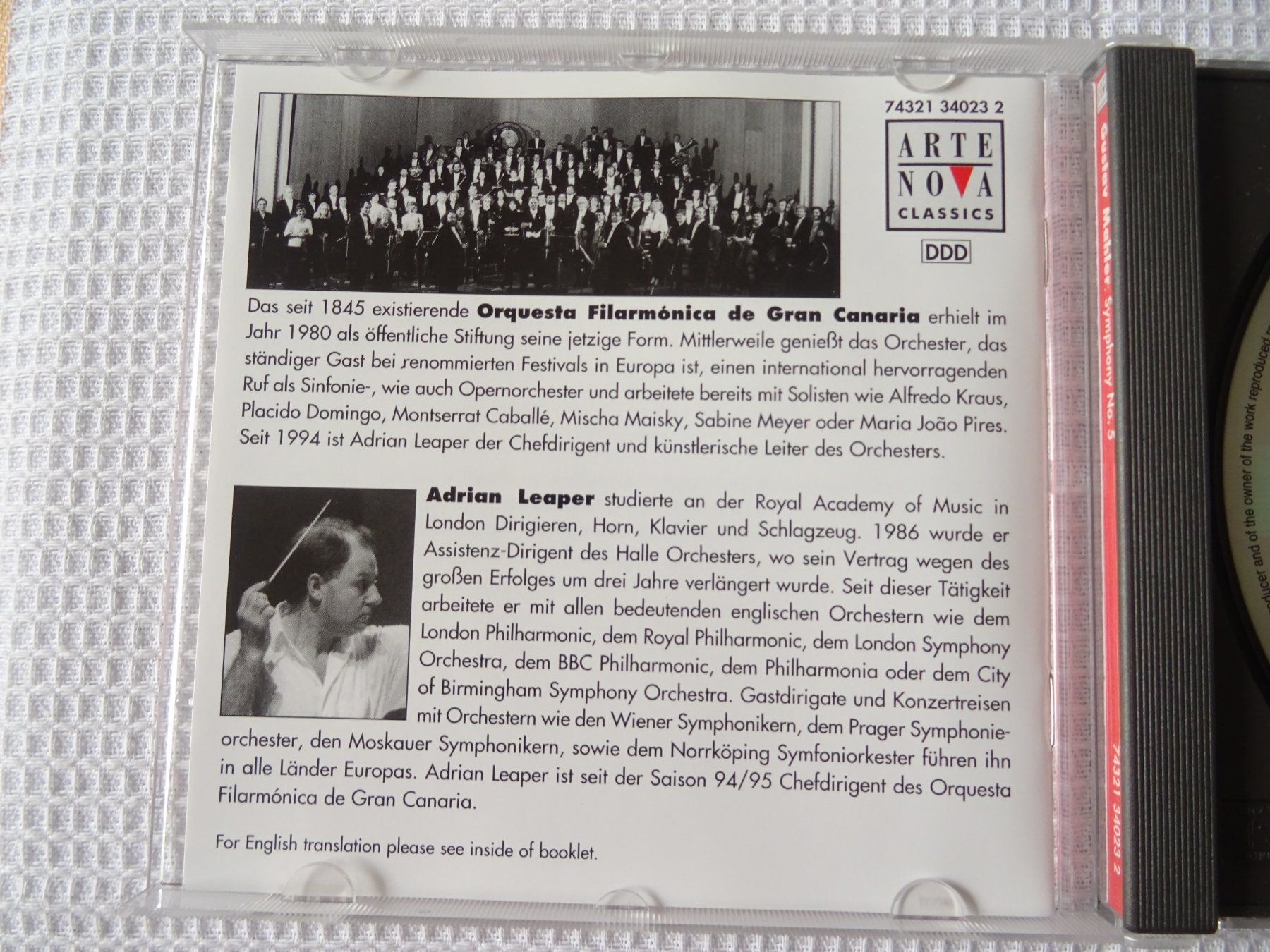 CD: Gustav Mahler, Sinfonie Nr. 5 – Usato da Bilten venduto da Bora3 3