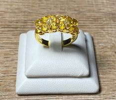 natürlicher Gelber Saphir 💎✨ Silber 925 Ring vergoldet