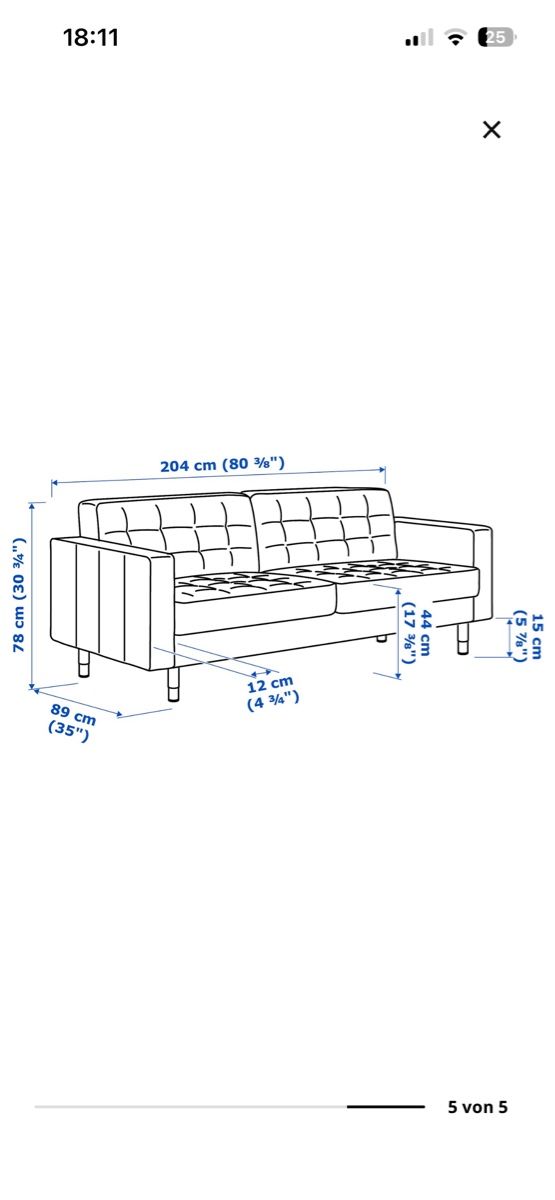 Ikea Divani: 3er Sofa LANDSKRONA (originalverpackt) – Nuovo e nell'imballaggio originale da Muri AG venduto da Rukvasch 1