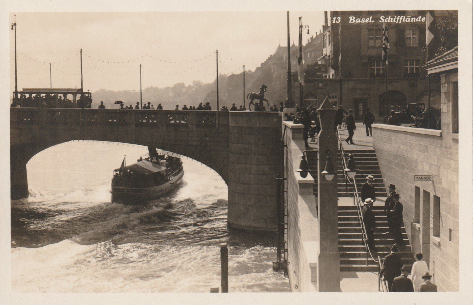 Cartoline postali: Basel Schifflände mit Dampfschiff – Usato da Rorschacherberg venduto da fratovi2