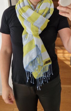 Echte Paschmina aus Nepal gelb blau