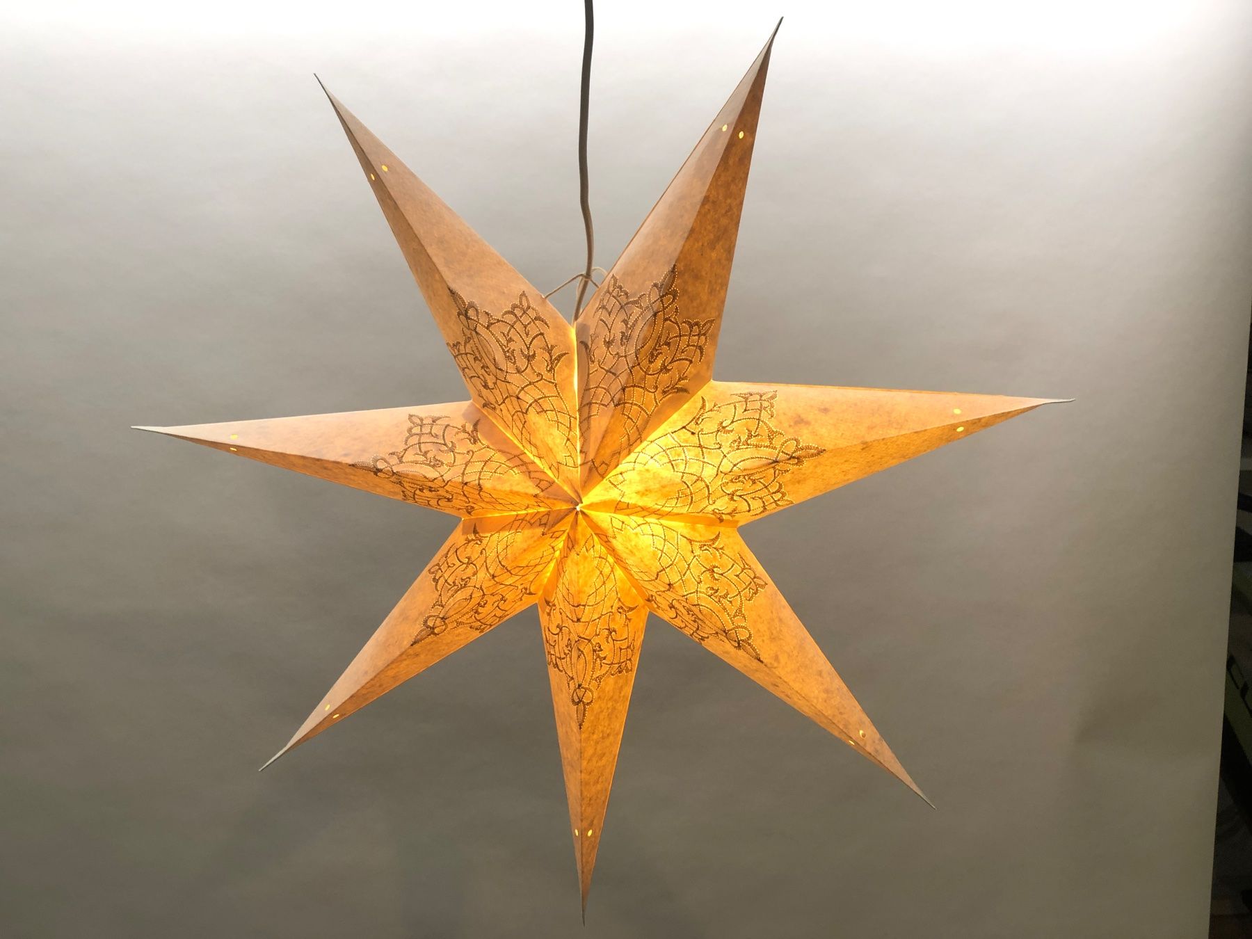 Ghirlande e barre luminose: Leuchtstern - norah sand 60cm / mit Kabel + LED – Nuovo e nell'imballaggio originale da Bergdietikon venduto da Garak 1