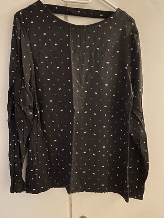 Pieces Bluse, schwarz mit Muster, Grösse M, Top Zustand