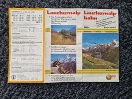 Prospekt Lauchernalp mit Karte Sommer 1987 Wiler Lötschental