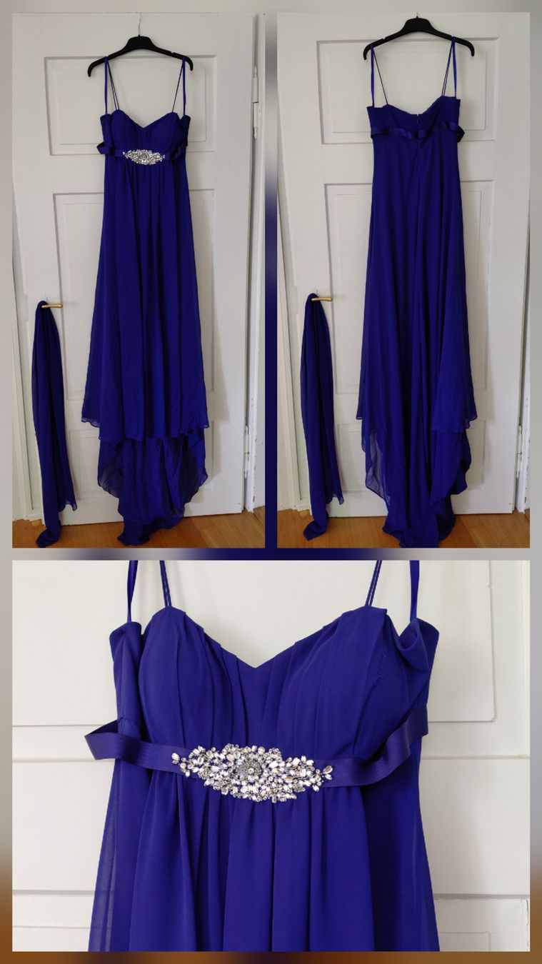 Kleider: Abendkleid blau Grösse 38/40 mit Stola – Gebraucht aus Schaffhausen von Ra_Ri