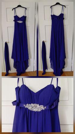 Abendkleid blau Grösse 38/40 mit Stola