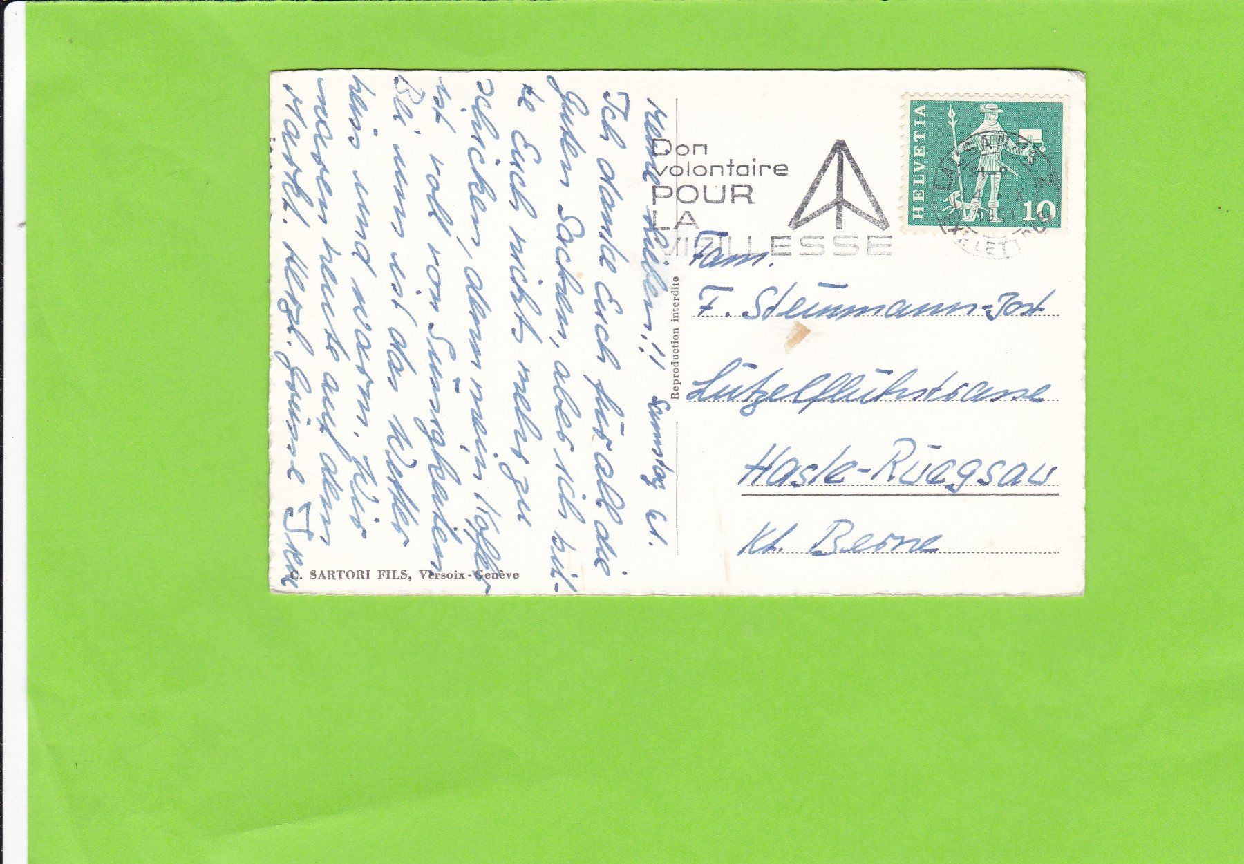 Cartoline postali: Lausanne – Usato da St. Peterzell venduto da neckertal 1