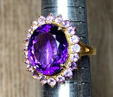 Amethyst Ring 💎✨ Silber 925 vergoldet RB104