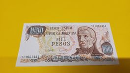 1000 Argentinische Peso Banknote - Seltenes Sammlerstück
