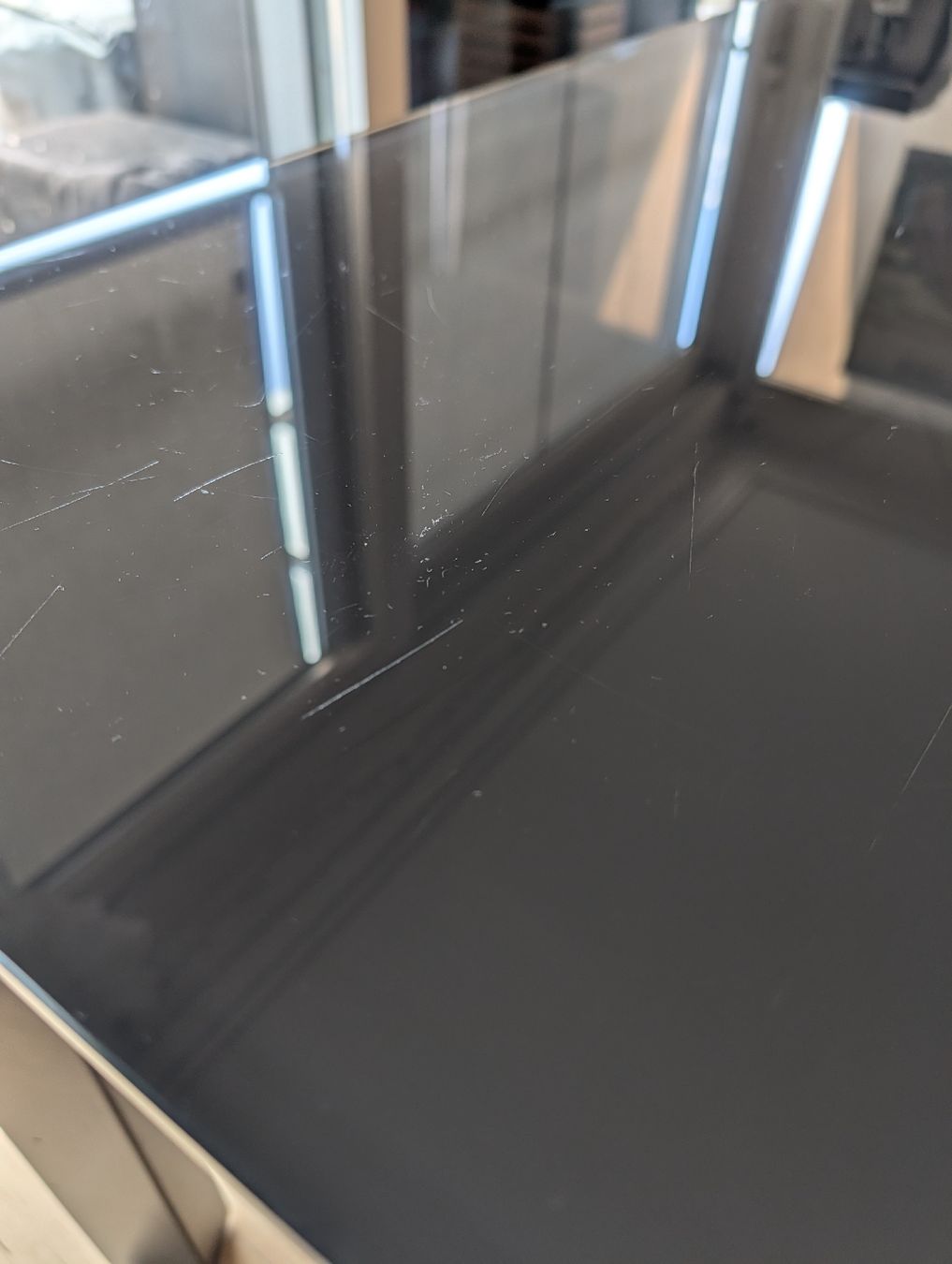 Tables: Eleganter Esstisch mit Glasplatte, Anthrazit/Schwarz – D'occasion à Worb par kunz1992 2