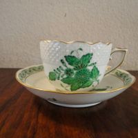 Herend Espressotasse mit Unterteller (Apponyi Grün)