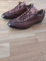 Santoni basket en cuir marron foncé