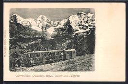 Grütschalp, Mürrenbahn mit Eiger, Mön