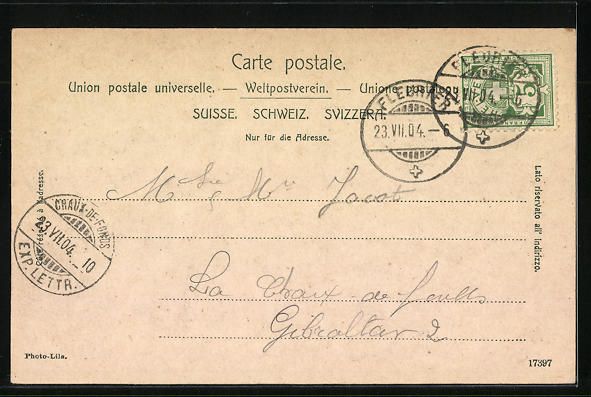 Cartoline postali: AK Fleurier, Vue Générale, 1904 – Usato da Berlin venduto da bartko-reher 1