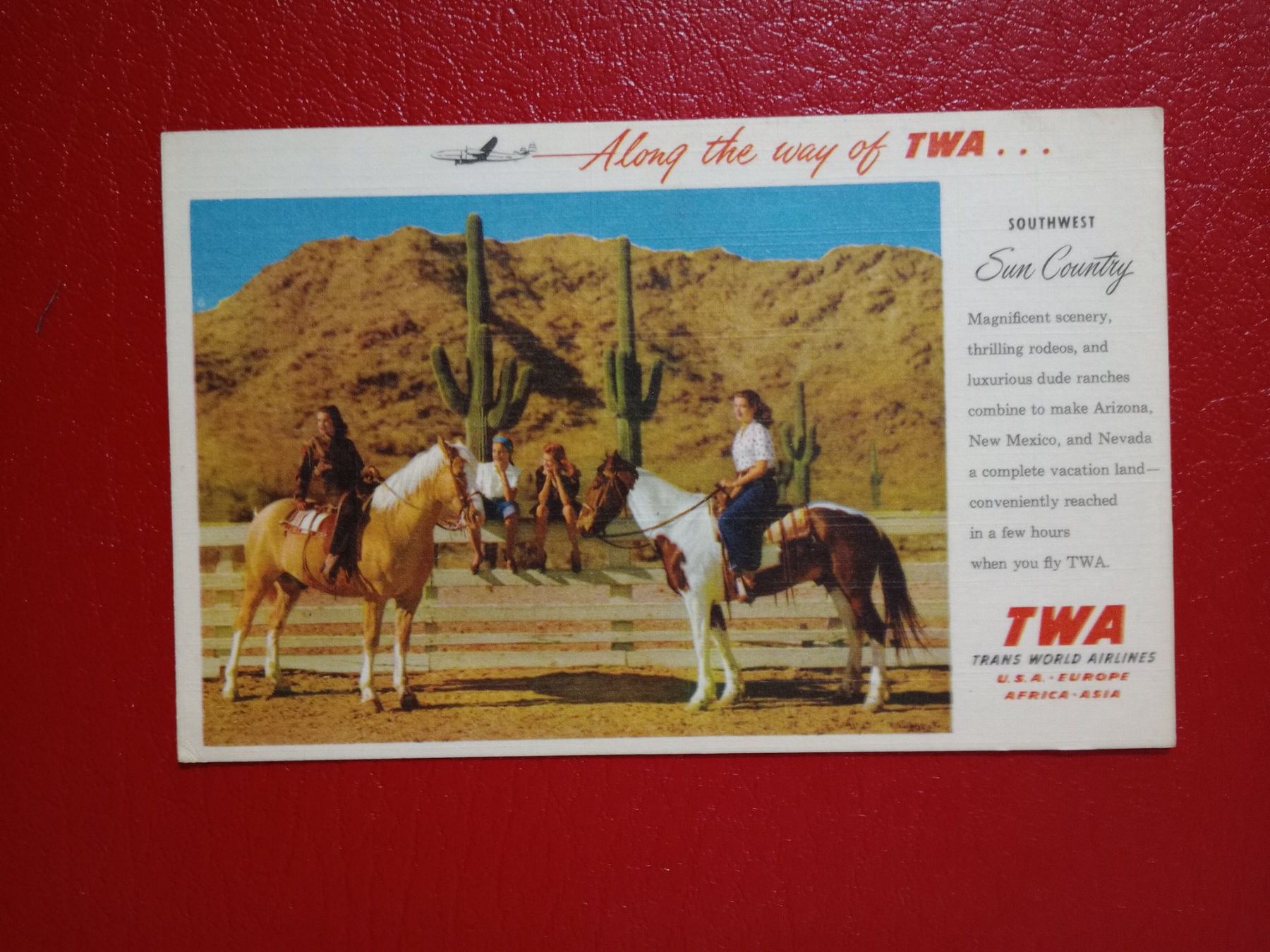 Ansichtskarten: AK Werbung Flugzeug Airlines TWA – Gebraucht aus Küttigen von Melisch1000