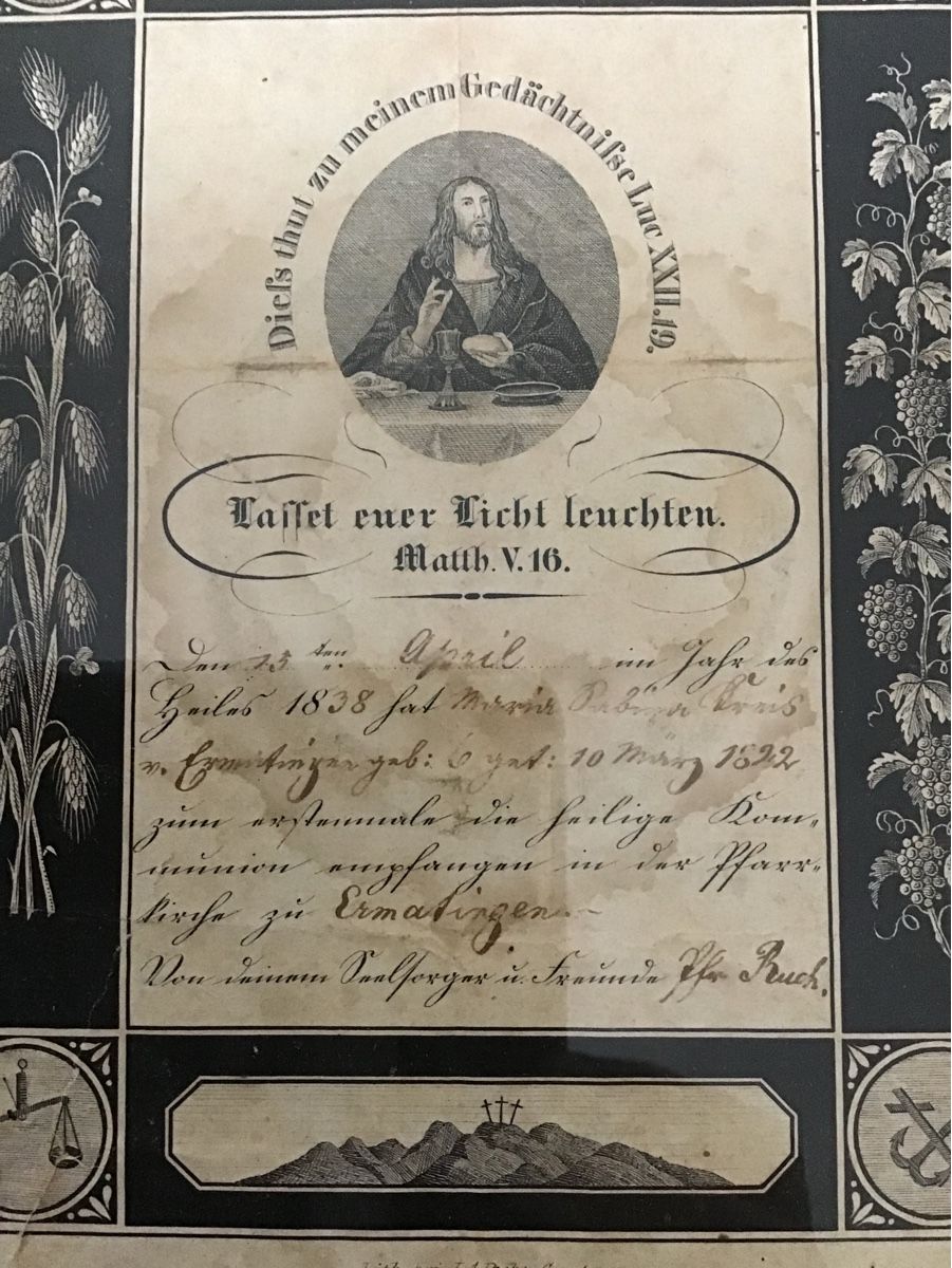 Poster & Bilder: Confirmation Antikes Bild  1838 – Gebraucht aus Buchs ZH von Obstgarten78 1