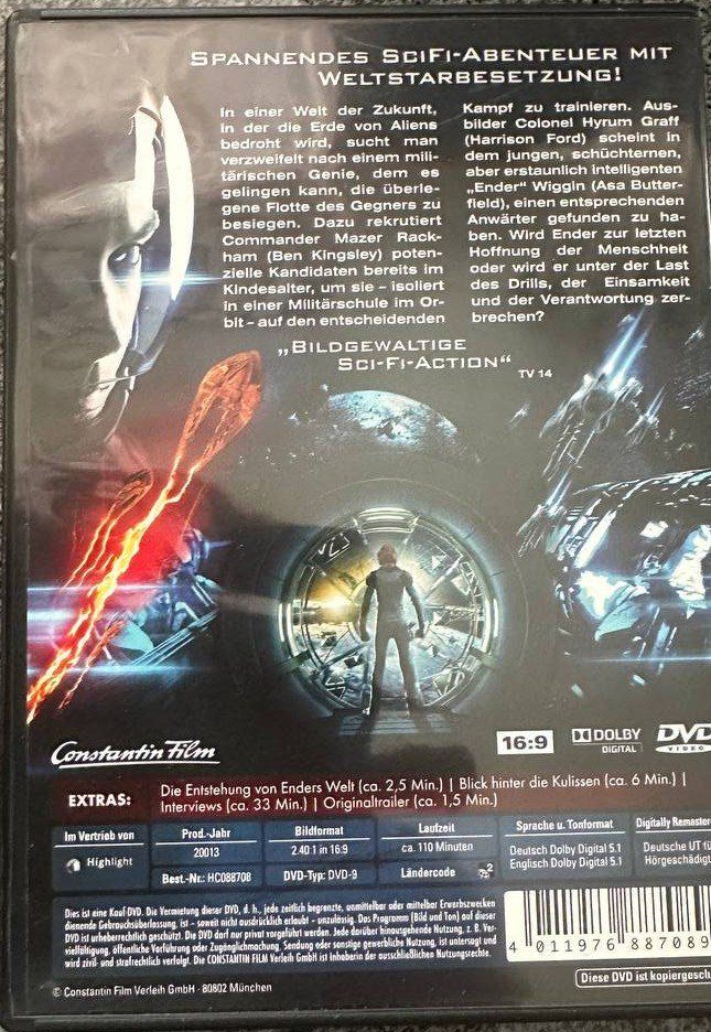 Tutti i DVDs: Ender's Game - Das grosse Spiel (DVD) – Usato da Beringen venduto da Mantafisch1 1