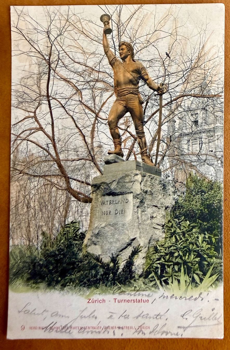 Ansichtskarten: Zürich - Turnerstatue  - 1903 – Gebraucht aus Lutry von Ediego