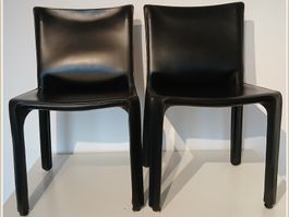 2 mal Cassina CAB 412 Stühle von Mario Bellini in Schwarz