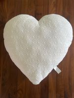 Herz Kissen Weiss Spitzendekor Shabby Chic