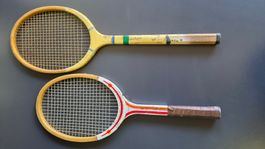 2 vintage Tennisschläger aus Holz, gebraucht