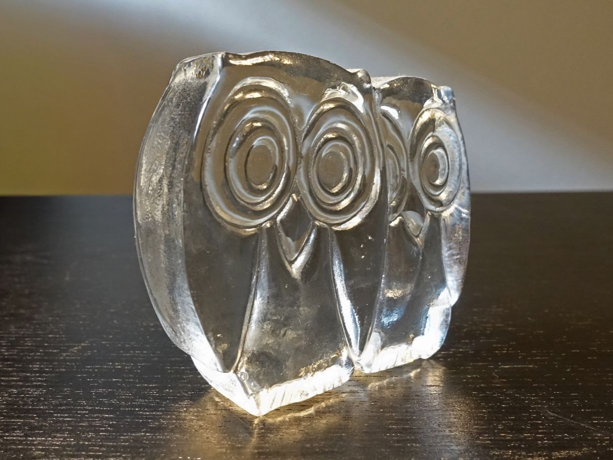 Statuette: Eule / Eulenpaar aus Glas – Usato da Russikon venduto da Eulenfeder 1