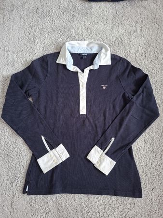 Polo GANT manches longues marine blanc femme Taille M