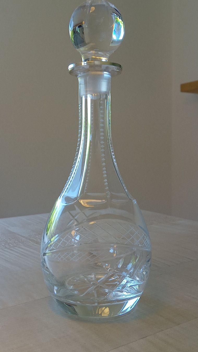 Caraffe: Elegante Kristallkaraffe mit Silber-Kragen – Usato da Meilen venduto da Christian835