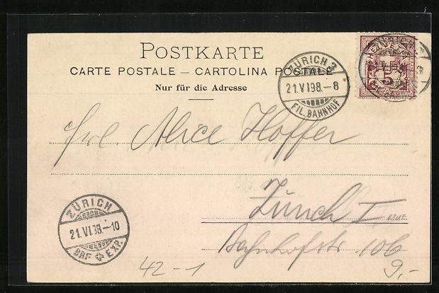 Cartoline postali: Litho Zürich, Schützengesellschaft, L – Usato da Berlin venduto da bartko-reher 1