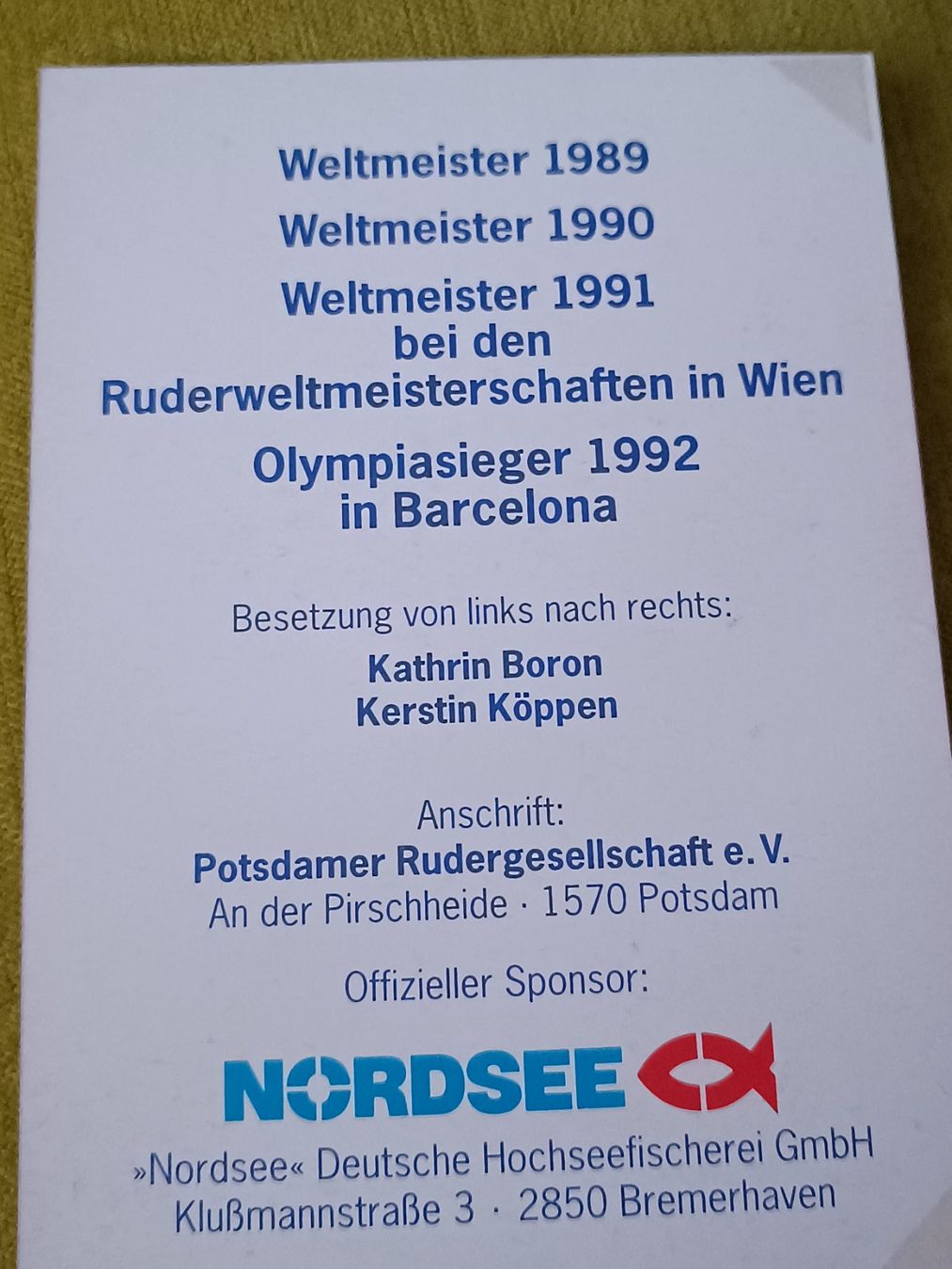Autografi: Olympia 1992 - Olympia Gold - handsigniert – Usato da Menziken venduto da Artographs 1