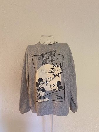 Super flauschiger grauer Mickey Mouse Sweatshirt Größe S