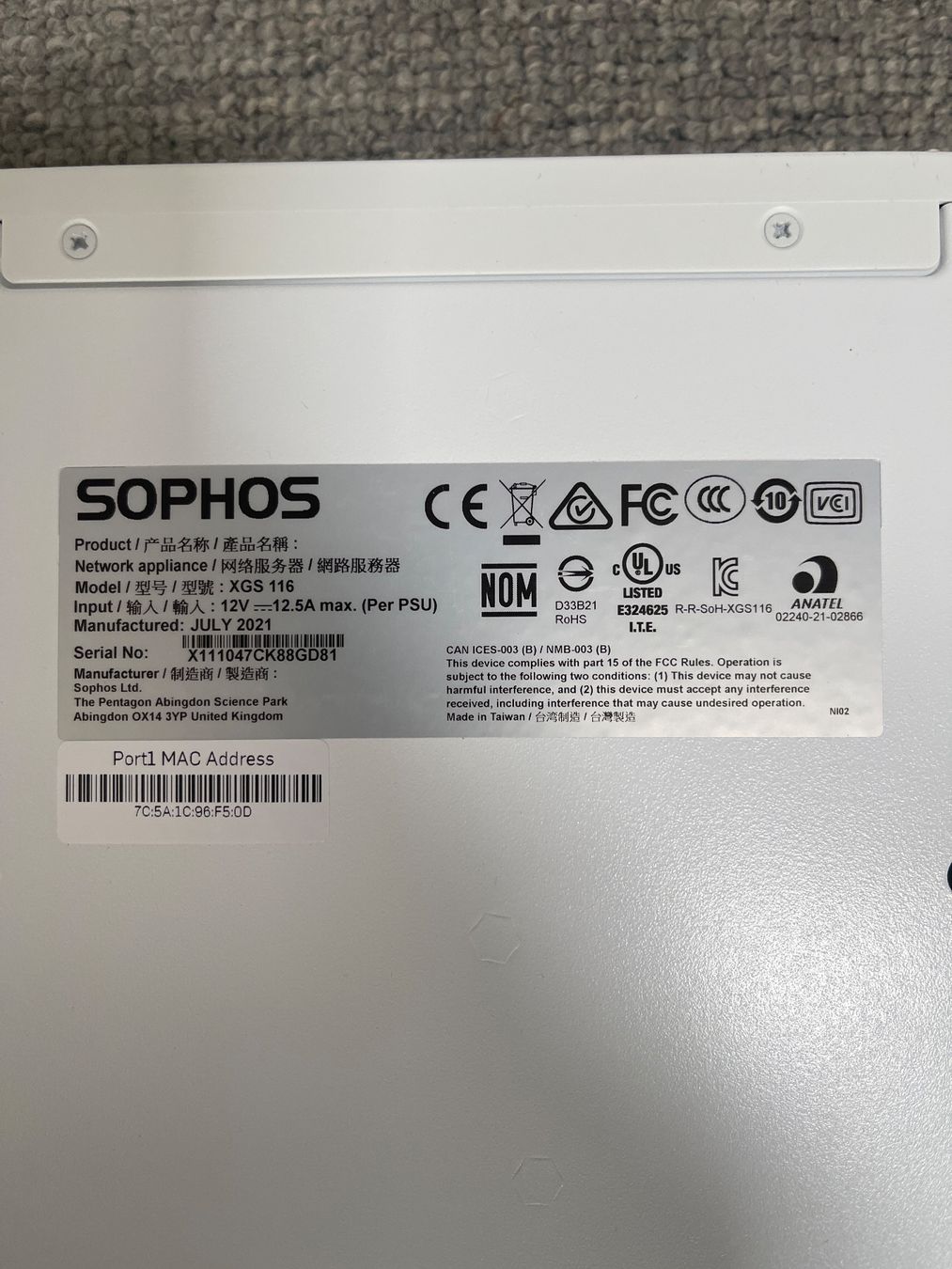 Sophos Firewall: Sophos XGS 116 – Gebraucht aus Matzingen von carola71 1