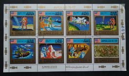 1973 AJMAN  Apollo 11 -17  Bogen gestempelt