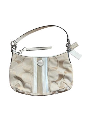 Sac Coach monogramme beige et blanc vintage en bon état