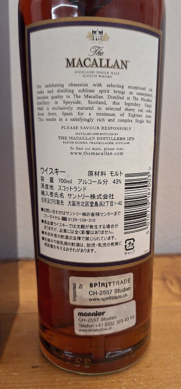 Macallan Bevande alcoliche: Macallan Single Malt 1989 / 18 Japan Release – Nuovo e nell'imballaggio originale da Aarberg venduto da Lemaxslahs 2