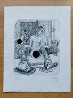 Exlibris Günter Hujber - Original Radierung Erotik signiert