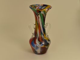 Vintage Murano Henkelvase Buntglas – 1980er Handarbeit