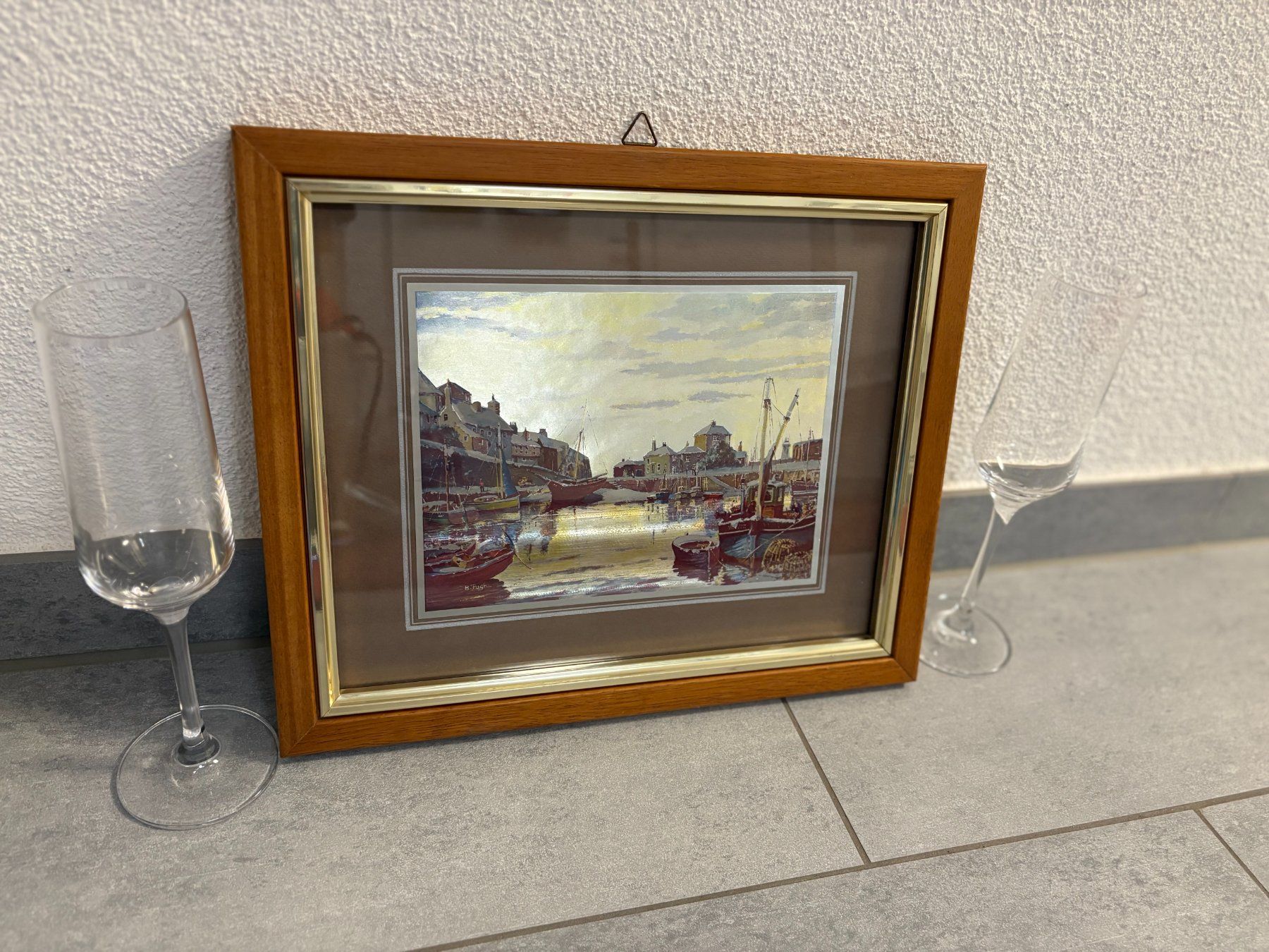 Dipinti: 34cm breitx 28 cmhoch Hafenmotiv Kunst Bild – Usato da Ottenbach venduto da TimelessEmotions. 4