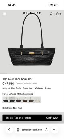 The New York Shoulder von Demellier in Croc Schwarz