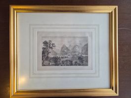 Rouargue – Sion Sitten – Stahlstich 1838 gerahmt