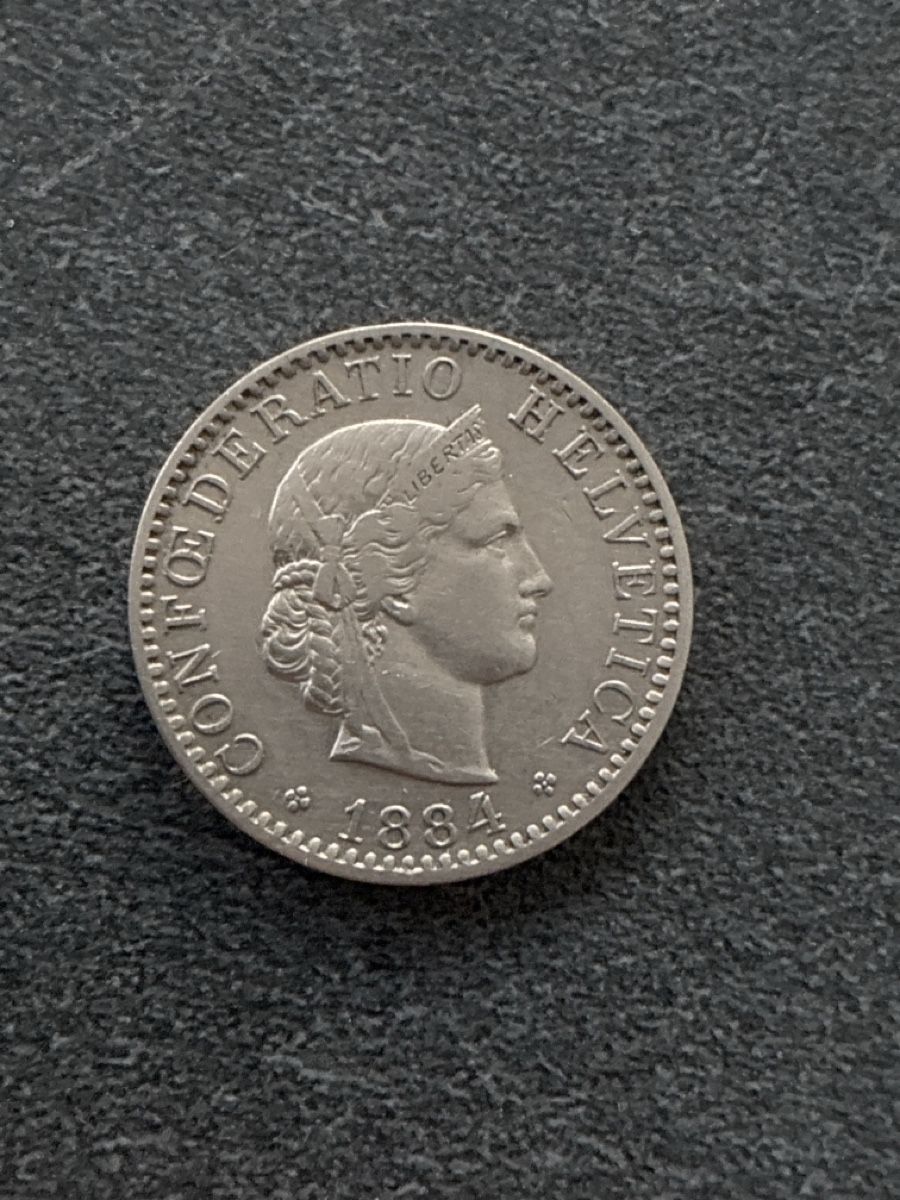 Tutti le monete: Nr. 54: 20 Rappen, schweizer Franken, 1884 – Usato da Burgdorf venduto da Yakari5165