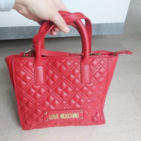 Borsa in pelle rossa Love Moschino