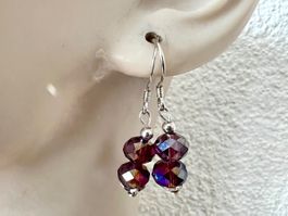 925 Silber Ohrhänger Swarovski Kristalle & Silberstern NEU