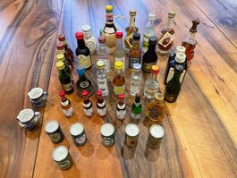 Miniaturflaschen und Bierdosen mit Alkohol
