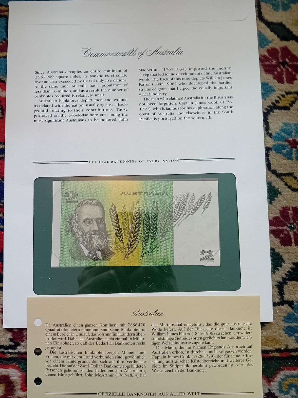 Banconote: Banknotenbrief Australien – Nuovo (secondo la descrizione) da Muralto venduto da Alex1912 1