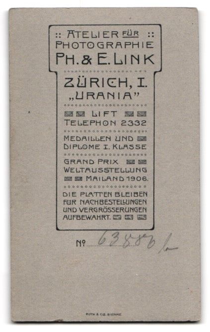 Fotografie & Manifesti: Fotografie Ph., E. Link, Zürich, Elegan – Usato da Berlin venduto da bartko-reher 1