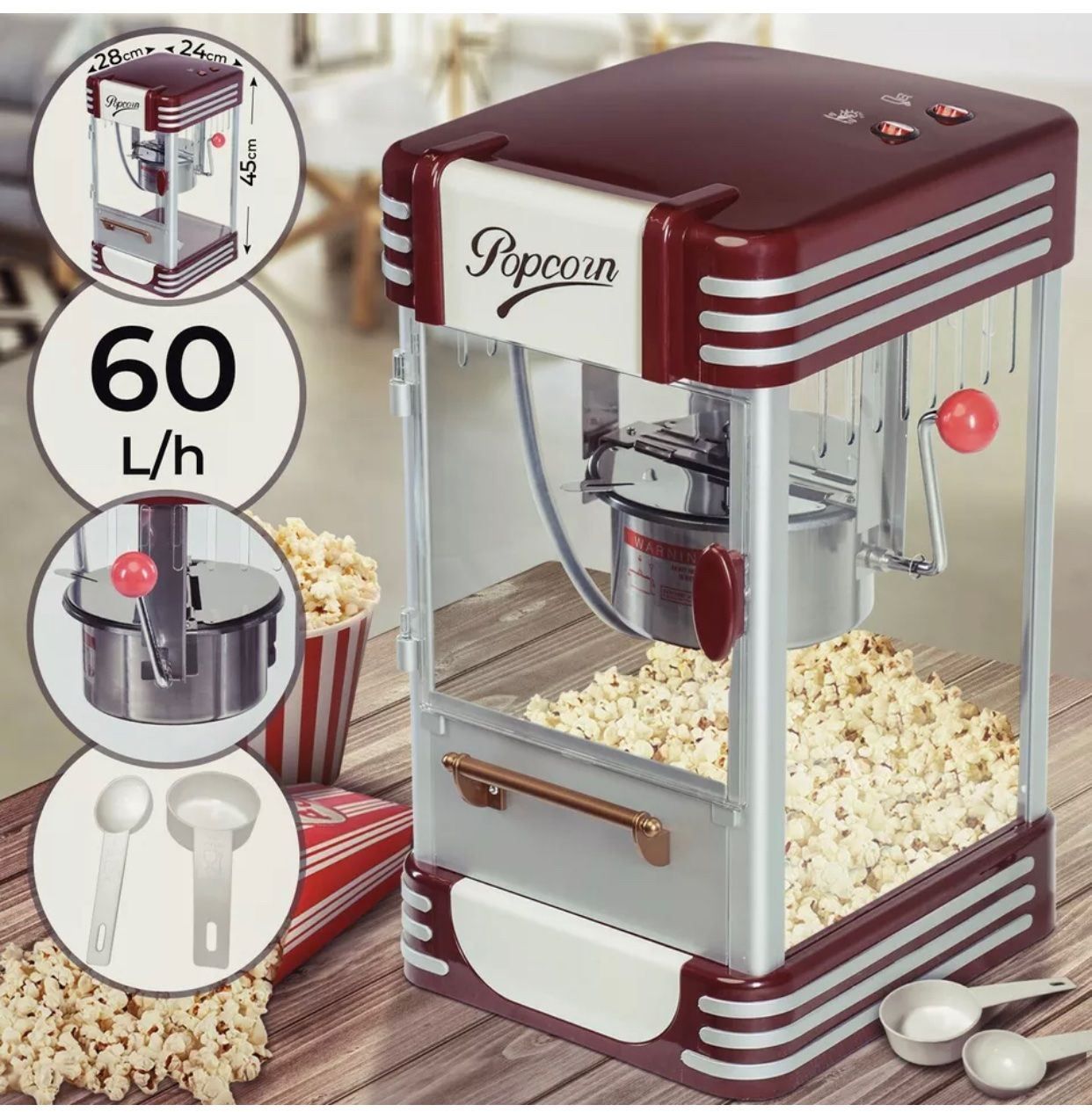 Elettrodomestici da cucina: +Profi Retro Popcorn Maschine Maker – Nuovo e nell'imballaggio originale da Amriswil venduto da JaJa-Express