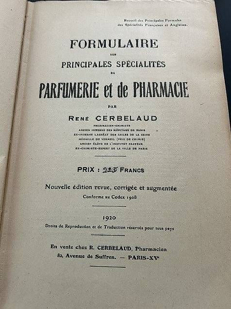 Libri: Parfumerie et Pharmacie  – Usato da Chézard-St-Martin venduto da Famille.Richard 1